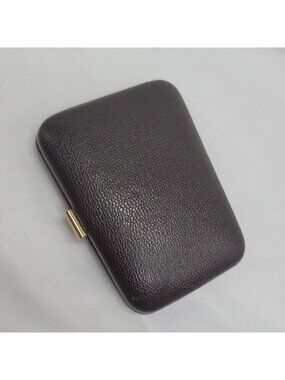 Swank Brown Leather Key Case With Gold-Tone Hardware English Morocco Lined